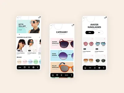 Sunglass Shop Mobile App app ecommerce app mobile app sunglasses