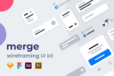 Merge Wireframing UI Kit components elements figma flowcharts low fidelity merge wireframing merge wireframing minimal pre designed pre designed prototype sketch ui ui elements ui8 ux wireframe wireframing xd