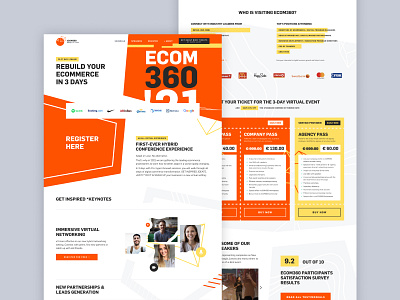 Ecom360 website business landing page conference landing page conference web design desktop ecommerce education landing page email event landing page insurance interface layout mobile newsletter design product retail ticket design tickets design ui ux webflow