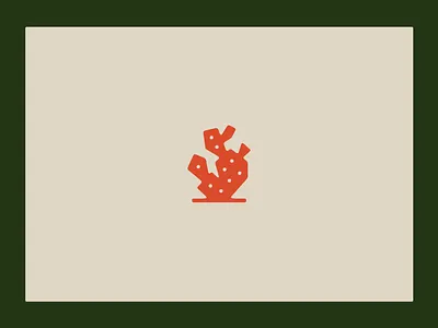 O&E Icons cactus cream green icon set iconography illustration red texture vector vintage