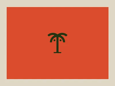 O&E Icons cream green icon set iconography illustration palmtree red texture vector vintage