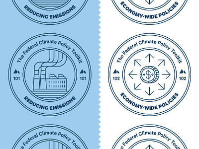 Climate Policy Badges badge climate change coin editorial environment factory icon line icon magazine money policy research science stamp