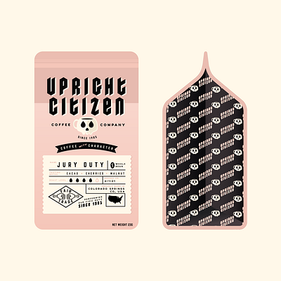 Upright Citizen Coffee Co. black branding branding and identity coffee coffee shop logo packaging pink skull skulls