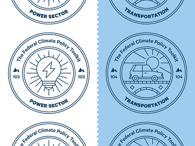 Climate Policy Badges badge badges car climate change editorial energy environment icon light bulb line icon magazine science stamps