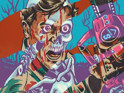 Ash Vs Deadite creature drawing evil dead horror illustration monsters portrait procreate xray zombie