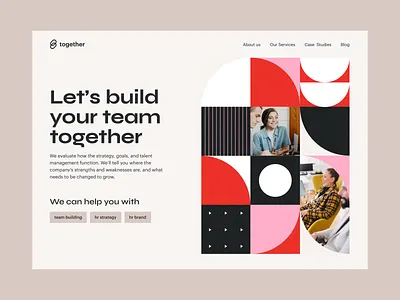 Together – HR Agency concept design graphic design hero hr illustration minimalist pattern patterndesign rebound typography ui web website