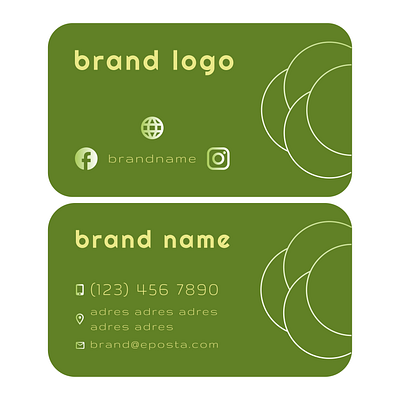 Yellow Green businesscard design minimal vector