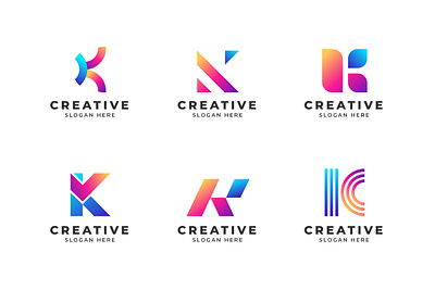 Abstract Gradient K Letter Modern Logo Collection branding k letter k logo k logo design logo