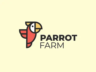 Parrot Farm Logo branding logo parrot logo vector