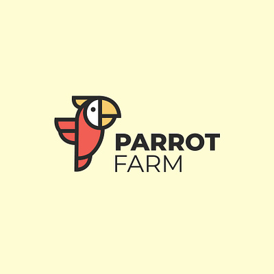 Parrot Farm Logo branding logo parrot logo vector