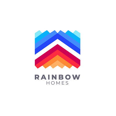 Rainbow Homes Logo branding home logo logo real estate logo