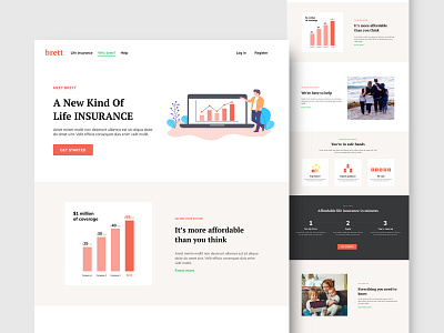 Brett - Life Insurance landing page design landing page design ui web design