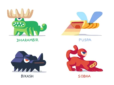 The Kulubuka Gang(ue) crazy design doodle doodleart doodles icon icons illustration monsters vector