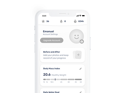 User Profile Wireframe before and after body mass index upgrade account user profile wireframe