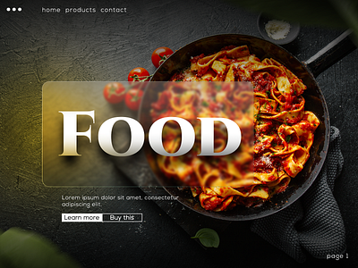 Restaurant Banner - page1 banner design food food and drink food app glass landingpage pasta restaurant uidesign