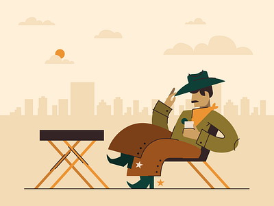 Cowboy Chillin' adobe illustrator city line cocktails cowboy cowboy boots cowboy hat fort worth gentleman illustration southwest texas vector vector illustration western yeehaw