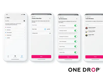 Community Settings add community design form health invite list medical mobile app mobile app design mobile ui modal permissions setup slider toggle ui ux visual design