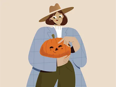 Pumpkin Girl 2021 autumn branding design fall halloween illustration illustrator logo minimal pumpkin trend ui ux vector