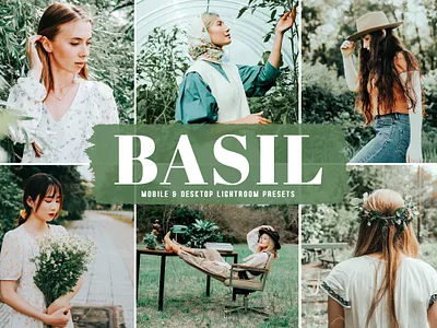 Basil Mobile & Desktop Lightroom Presets aesthetic tones beautiful presets dreamy presets impressive presets instagram presets lovely presets modern presets natural presets photo editing portrait presets professional presets simple presets unique presets warm presets