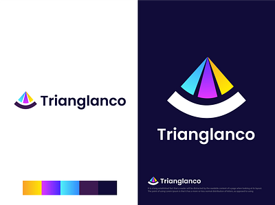 Trianglanco Logo Design abstract agency logo app logo branding and identity company creative logo gradient graphicdesign happy modern modern logo new logo simple logo smile logo text editor triangle typography ui ux vector