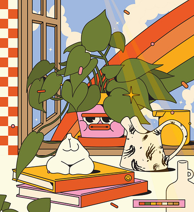 sunshines character character design design flat flat design flat illustration illustraion illustration plants stilllife