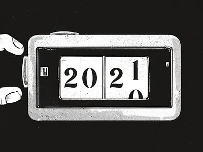 The Changing Times 2021 alarmclock art black and white change changing times clock clocks concept creative design digital illustration procreate texture time year