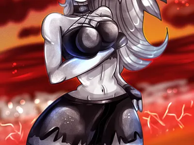 Human Loona - Redraw cartoon character fanart fantasy girl helluvaboss illustration loona rocioam7