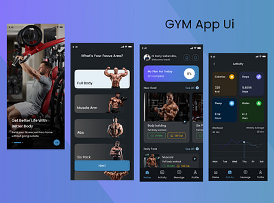 Gym Mobile App - UI/UX Design app design gym gym mobile app mobile app design service app uiux design wireframing