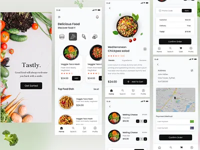 Food Delivery App - UI UX Design app design food delivery app mobile app design online delivery service app uiux design web design