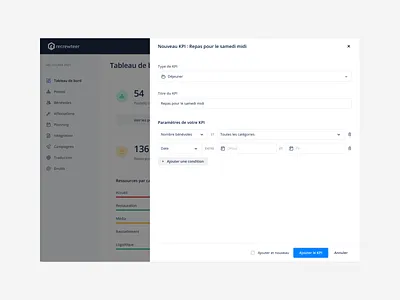 KPI create kpi settings sidepanel ui