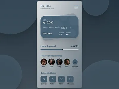 Credit Card app design figma frontend ui ui design ux uxdesign web webdesign