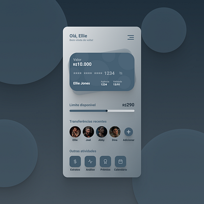 Credit Card app design figma frontend ui ui design ux uxdesign web webdesign