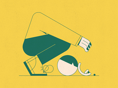 Oops crouch drop face features geometric illustration person texture