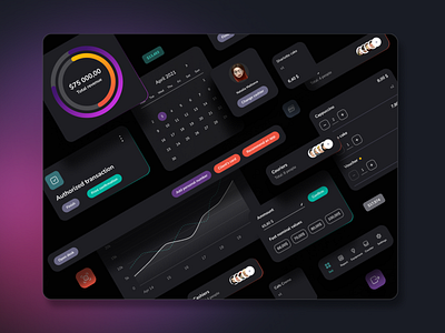 UI elements app dark theme dark ui dashboad product design system ui ux ux ui ux design visual design