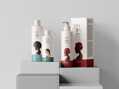 FİKA COSMETİCS art body care brand design branding colors conditioner cosmetics design graphic design illustraion logo minimal packaging packaging design shampoo shop sketch woman illustration