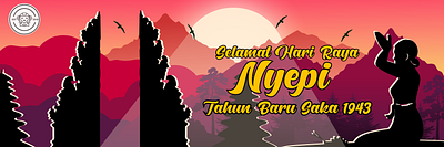 Moja Nyepi design illustration vector