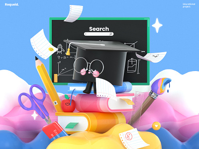 Back to School! 3d 3d art 3d artist back to school books character animation character design dribbble best shot illustration kawai kawaii kawaii art kids school supplies schools study ui university ux web design