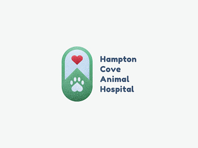 Hampton Cove Animal Hospital logo - Thirty Logo Challenge animal animal hospital animal logo animals hampton hampton cove heart heartlogo hospital logo logodesign medical mountain paw thirtylogos thirtylogoschallenge vets
