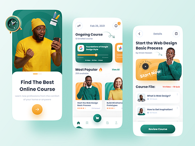 Educational Platform - Mobile App app design app ui app ui design colorful course course app e learning education education app educational imran learning app learning platform minimal mobile app online course orizon study ui design uiux design