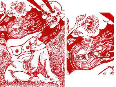 Maximum Self-Respect branding cartoon colorful detail drawing fine art illustration ink nature painting personal work surreal woman