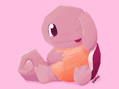 Squirtle artwork digital art digital illustration digital painting hellzes illustration ilustración digital pokemon procreate squirtle