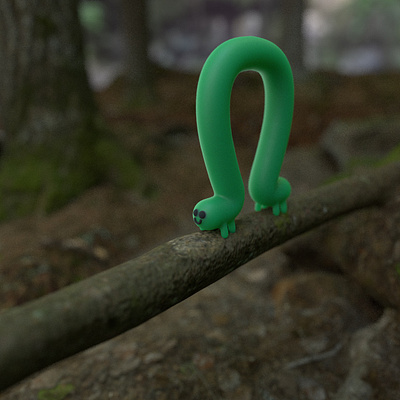 Willow, the cute inchworm gal 3d modeling animation arnoldrender cartoon cinema4d cute illustration motion design