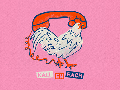 Kallenbach bach chicken illustration chicken phone illustraion phone rotary rotary phone