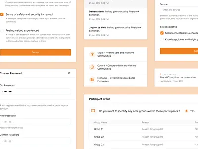 Tasko - UI Components app clean component components design system element form input minimalist orange password product product design saas saas app srilanka table ui widget widgets