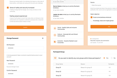 Tasko - UI Components app clean component components design system element form input minimalist orange password product product design saas saas app srilanka table ui widget widgets