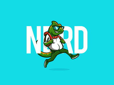 CHAMELEON NERD bandlepack branding cameleon clean colors creative design dribbble flat green illustration illustrator logo mascot mascot character ui ux vector vectors