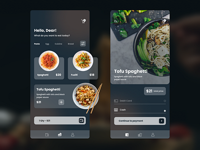 Food Order Mobile App app art branding flat food app ui glassmorphism graphic design minimal ui uidesign ux website