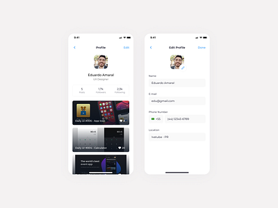 Daily UI Challenge 006 - User Profile account ui app design dailyui dailyui 006 dailyuichallenge design mobile mobile design mobile profile page profile mobile profile page profile ui ui ui design user account user profile user profile ui ux design