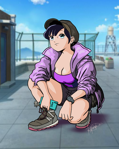 Lady traveller animated animation commision commission open design harmony illustration illustration art illustrations illustrator logo toonboom vector