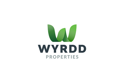 WYRDD logo green logo illustration leaf leaves leaves logo logo logo design properties logo vector